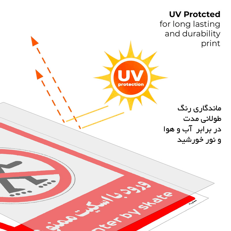 برچسب ایمنی مستر راد طرح ورود با اسکیت ممنوع مدل HSE-OSHA-0997