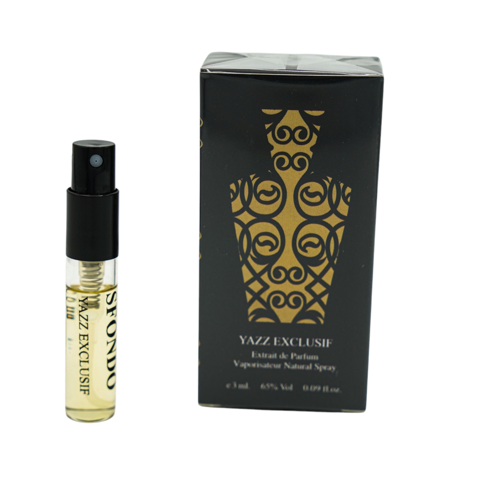 عطر جیبی اسفوندو پرفیوم مدل YAZZ EXCLUSIF با رایحه تلخ حجم 3 میلی لیتر