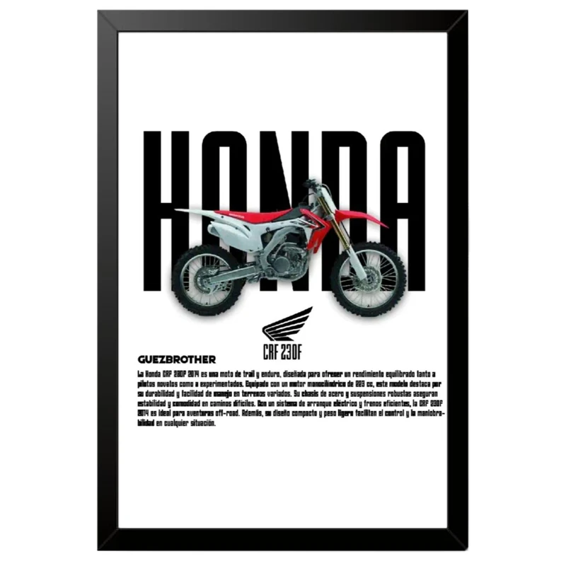 تابلو بکلیت طرح موتور هوندا HONDA CRF230F مدل B-po1949 فریم مشکی