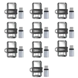 فلش مموری سن دیسک مدل Ultra Dual Drive m3.0 ظرفیت 64 گیگابایت با رابط Type-C بسته 10 عددی