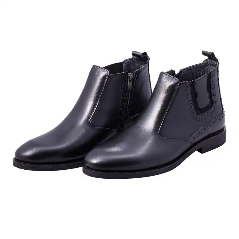 نیم بوت مردانه مدل ناپو زیپی رنگ مشکی
