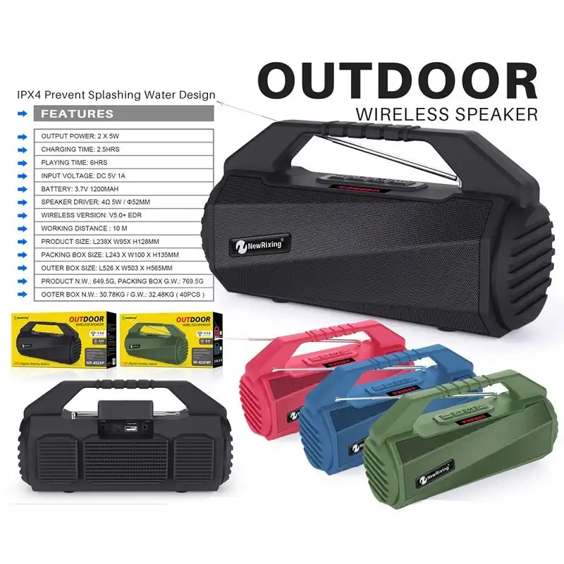 اسپیکر بلوتوثی قابل حمل نیوریکسینگ مدل NR-4025FMP