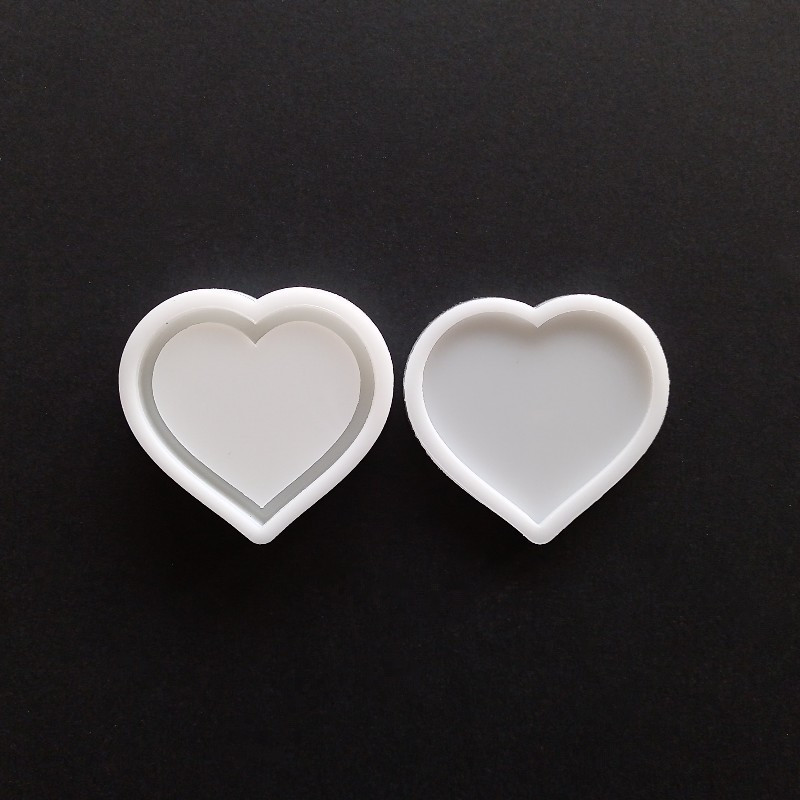 قالب رزین مدل جاکلیدی آکواریومی طرح قلب بسته 2 عددی