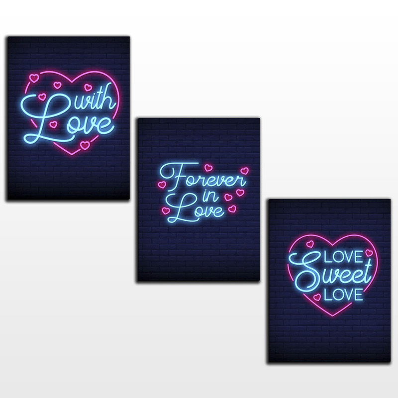 تابلو شاسی مدل قلب عاشقانه روز عشق کد LVE13 مجموعه سه عددی