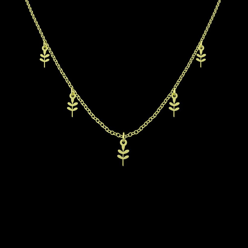 گردنبند طلا 18 عیار زنانه مدوپد مدل برگ کد RNA12592