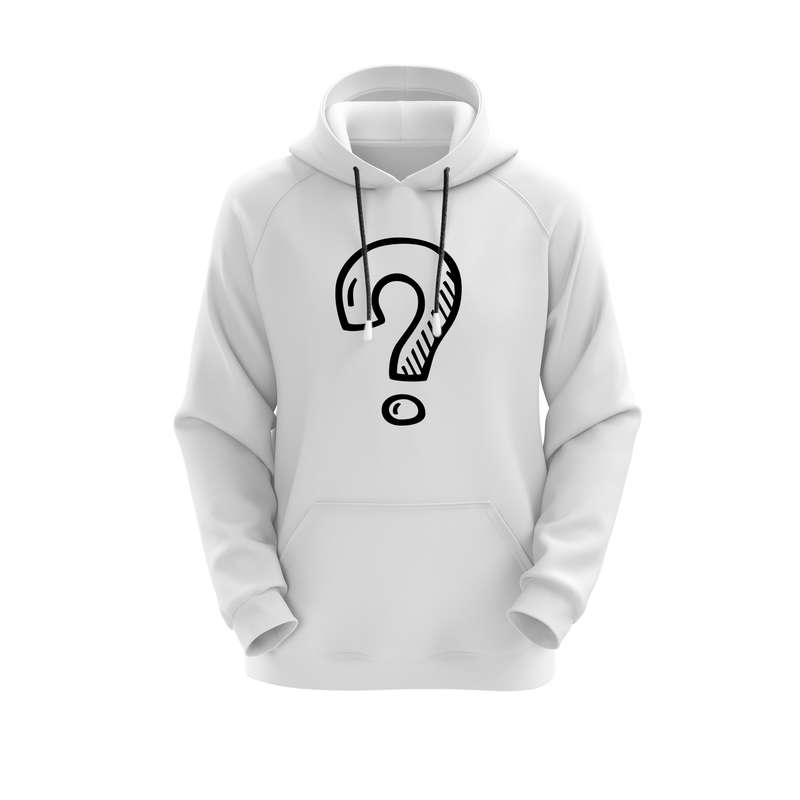 هودی زنانه مدل علامت سوال کد E68 سفید