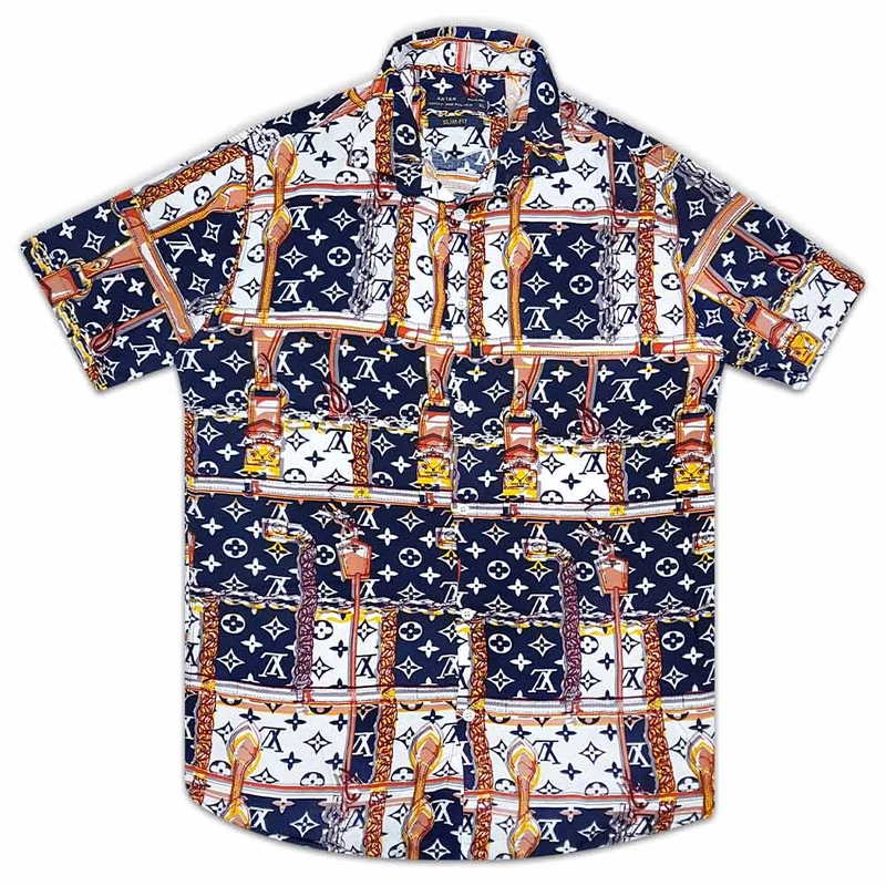 پیراهن آستین کوتاه مردانه مدل  هاوایی کد 124150-13