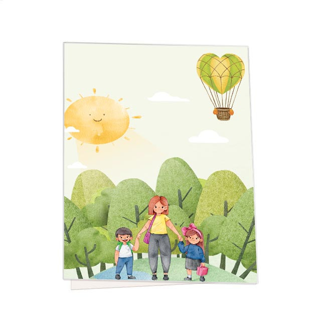 کارت پستال مدل مادر و فرزند بسته 4 عددی