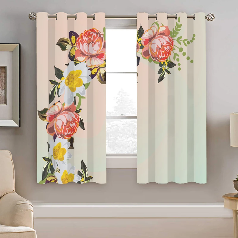 پرده نیروانا طرح گل  مدل هازان کد 4369     سایز 140×200 سانتی متر