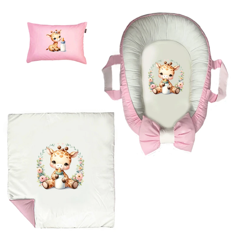 سرویس خواب 3 تکه نوزاد پادآفرین مدل گارد محافظ طرح دخترانه کد PG095  