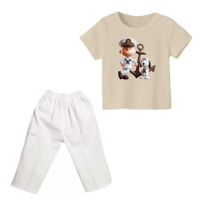 ست تی شرت و شلوارک پسرانه مدل اسنوپی کد ۲۶