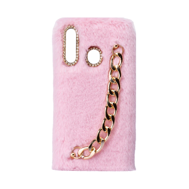  کاور طرح دخترانه دستبندی مدل خزدار پشمالو زنجیردار مناسب برای گوشی موبایل آنر 8X