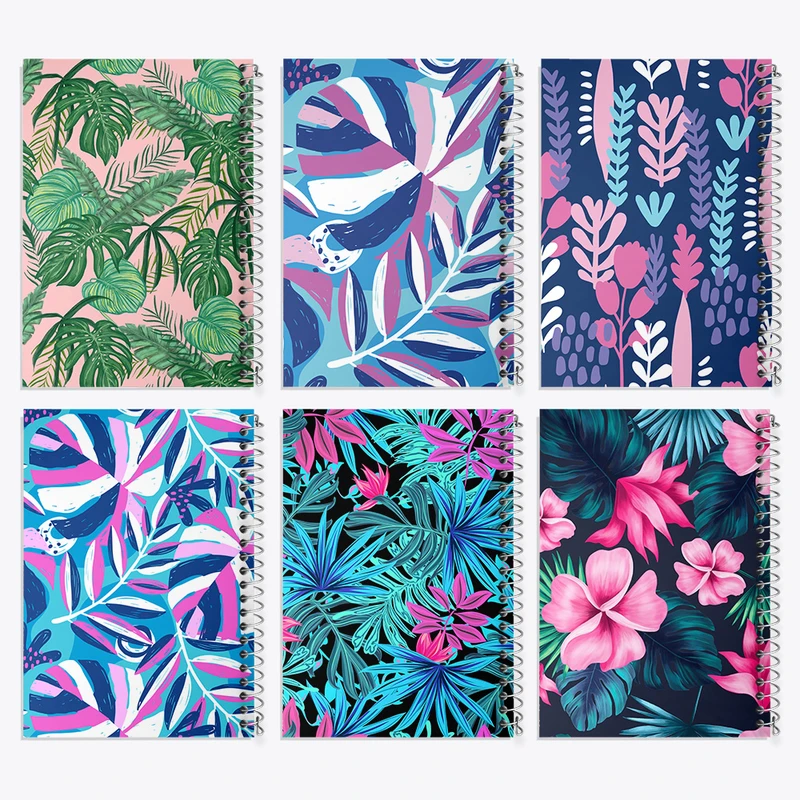 دفتر مشق 50 برگ خندالو طرح برگ انجیری کد 156 مجموعه 6 عددی