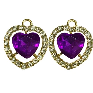 آویز گردنبند زنانه مدل قلب نگین دار AG 345 بسته 2 عددی