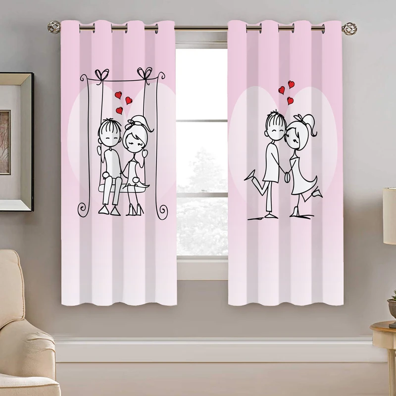 پرده نیروانا طرح عاشقانه مدل مخمل کد 8132 سایز 140×200 سانتی متر