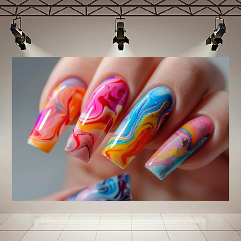 پوستر طرح لاک دیزاین ناخن مدل کهکشانی کد AR303469