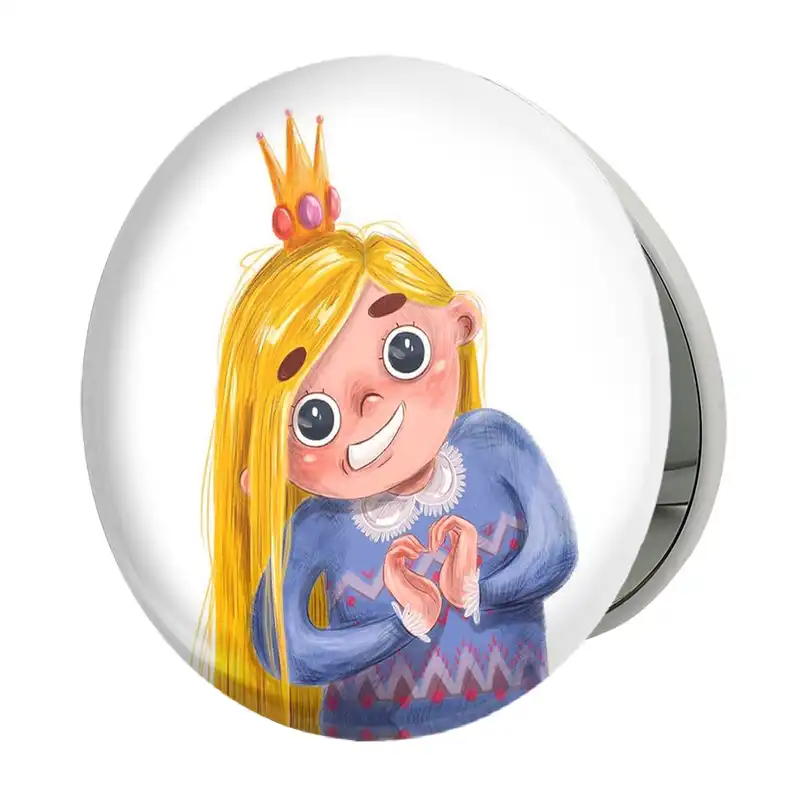 آینه جیبی خندالو طرح دخترونه مدل تاشو کد 1635