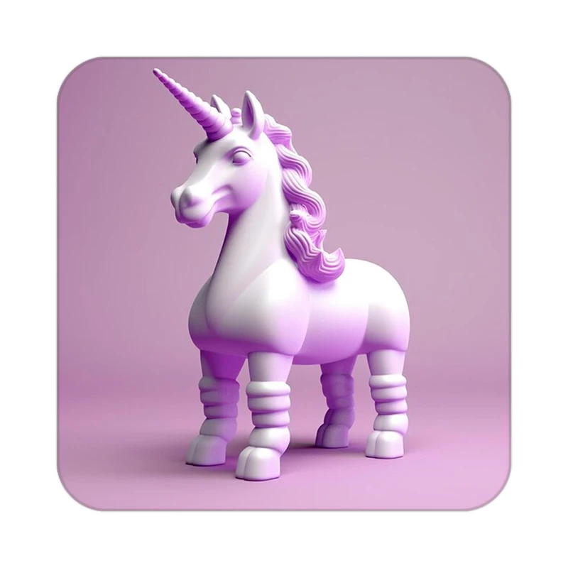 زیر لیوانی کاکتی طرح اسب تک شاخ و یونیکورن مدل mp29066