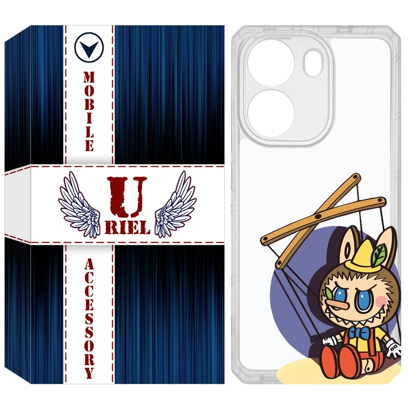 کاور یوریل قاب مدل Clear کد 108 طرح لبوبو Labubu مناسب برای گوشی موبایل شیائومی Poco X7 Pro