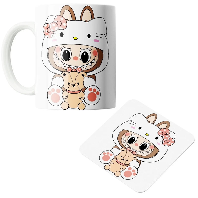 ماگ پاد افرین مدل لبوبو کد 76 به همراه زیر لیوانی