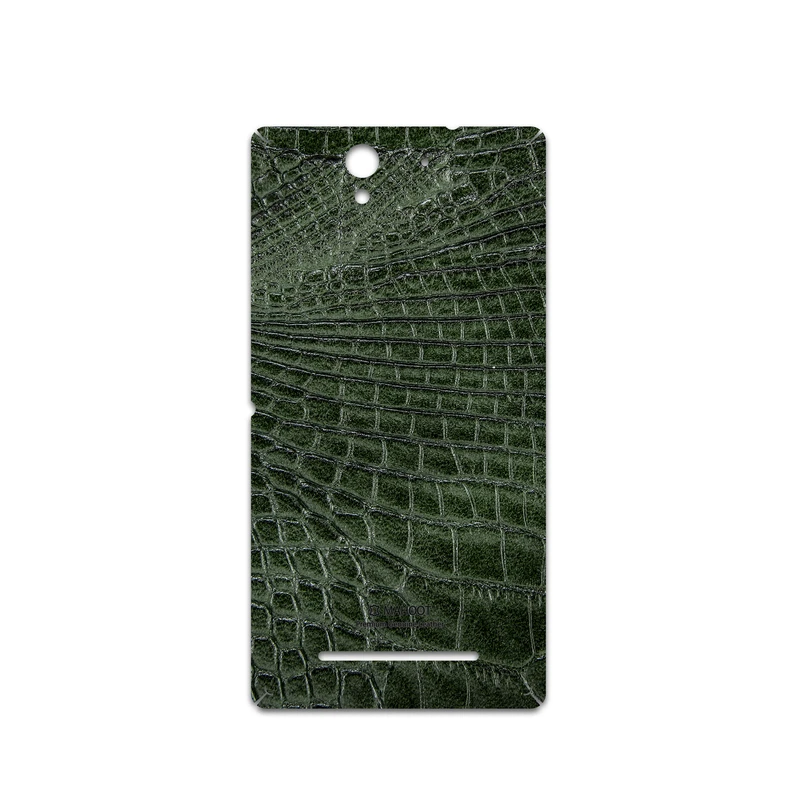 برچسب پوششی ماهوت مدل Green-Crocodile-Leather مناسب برای گوشی موبایل سونی Xperia C3 Dual