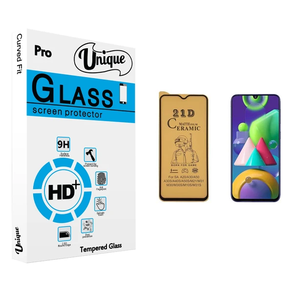 محافظ صفحه نمایش سرامیکی يونيک مدل +Clear مناسب برای گوشی موبایل سامسونگ Galaxy M21