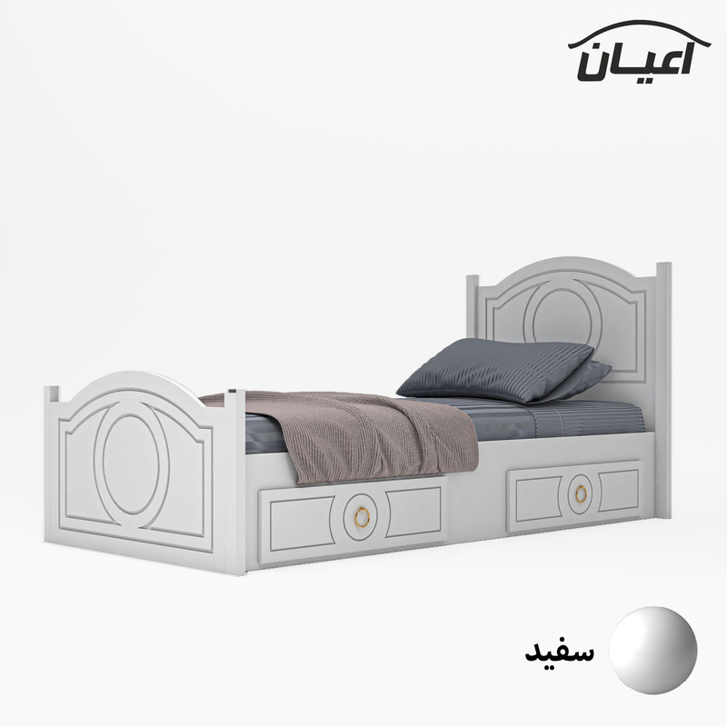 تخت خواب یک نفره اعیان کد FH663 سایز 90 × 200 سانتی متر