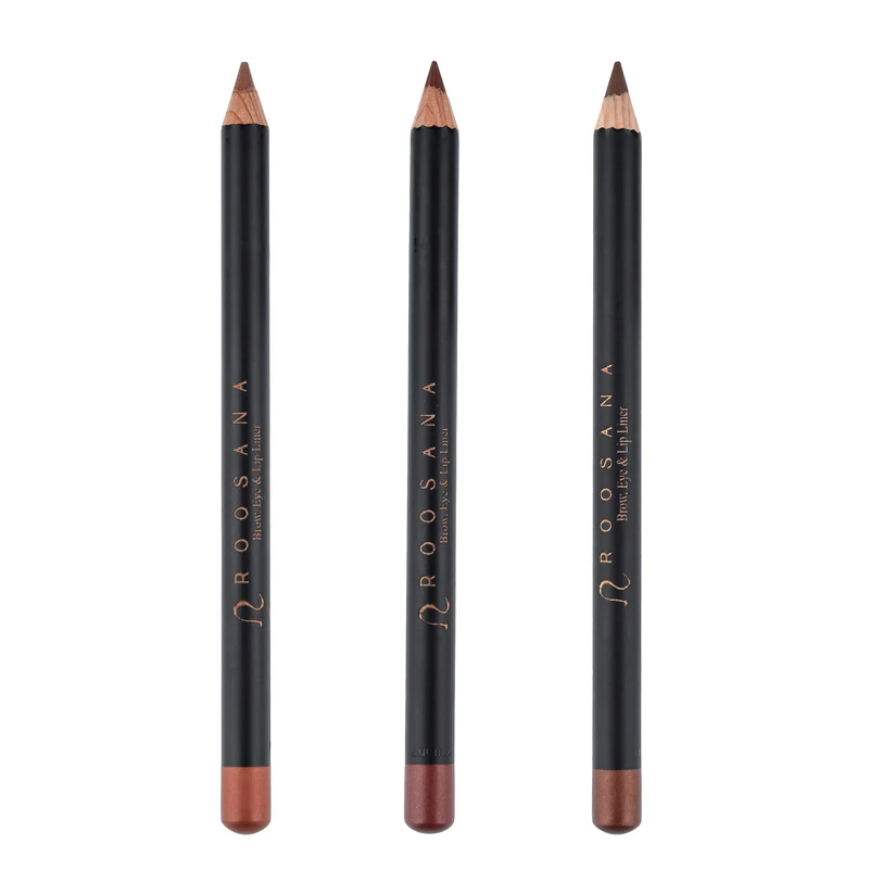 مداد لب و چشم روسانا مدل Desert Glow مجموعه 3 عددی