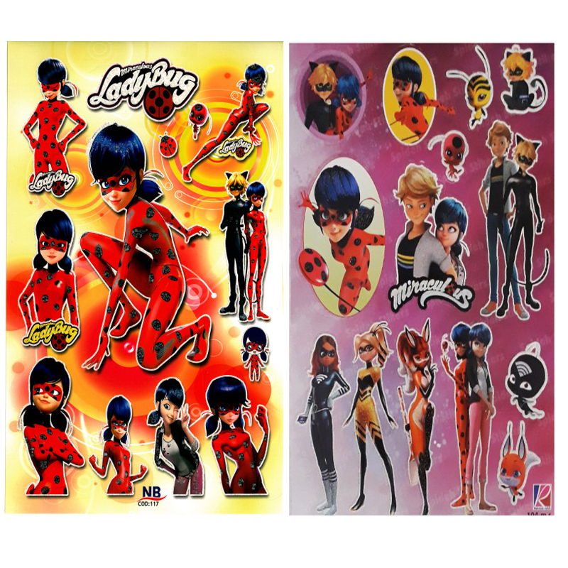 استیکر کودک طرح دختر کفشدوزکی کد CT23117 مجموعه 2 عددی 