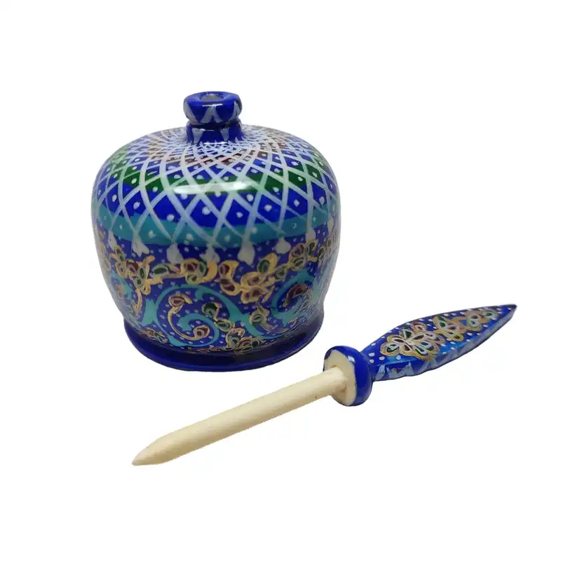 سرمه دان استخوانی طرح تذهیب کد 01