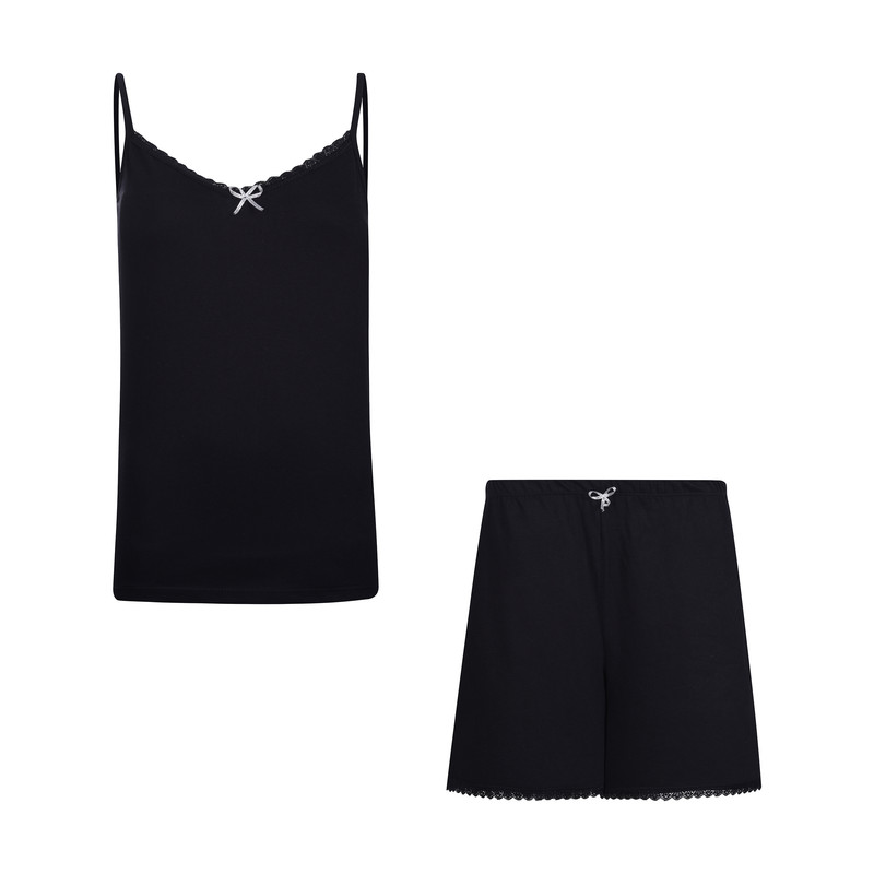 ست تاپ و شلوارک زنانه افراتین مدل 6593 رنگ مشکی