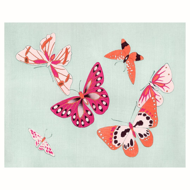 پوستر مدل چاپ پروانه‌های رنگارنگ با هنر حشره  