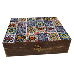 جعبه هدیه دست‌ساز مدل چوبی طرح سنتی کد WS341