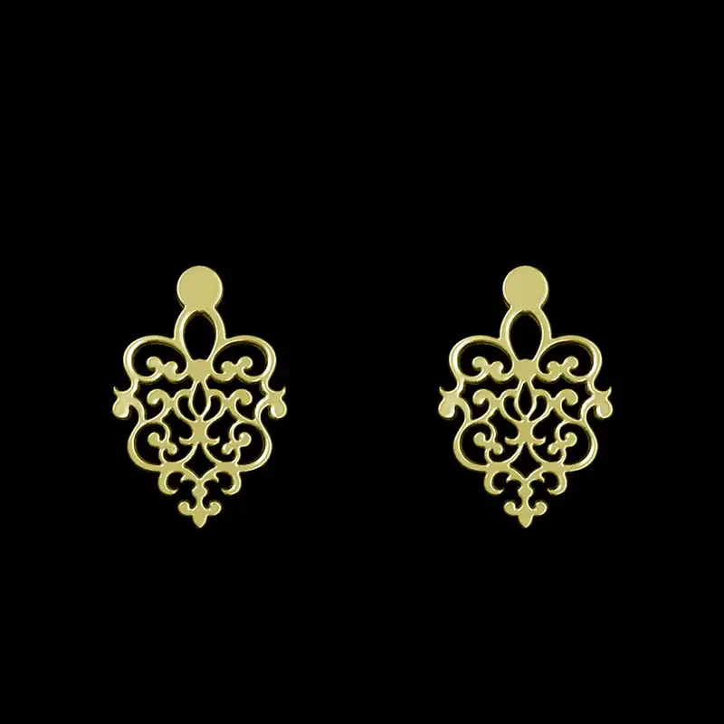 گوشواره طلا 18 عیار زنانه مدوپد مدل اسلیمی کد GA1-15311