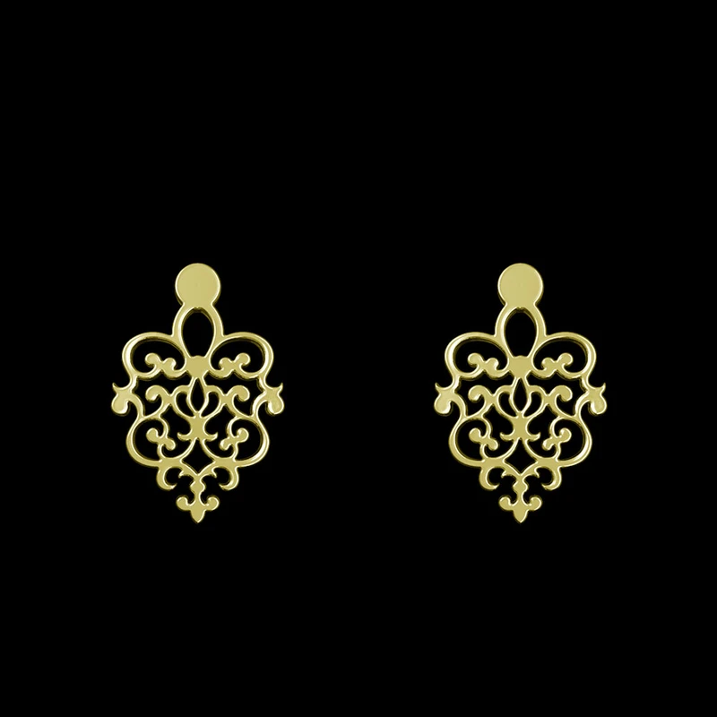 گوشواره طلا 18 عیار زنانه مدوپد مدل اسلیمی کد GA1-15311