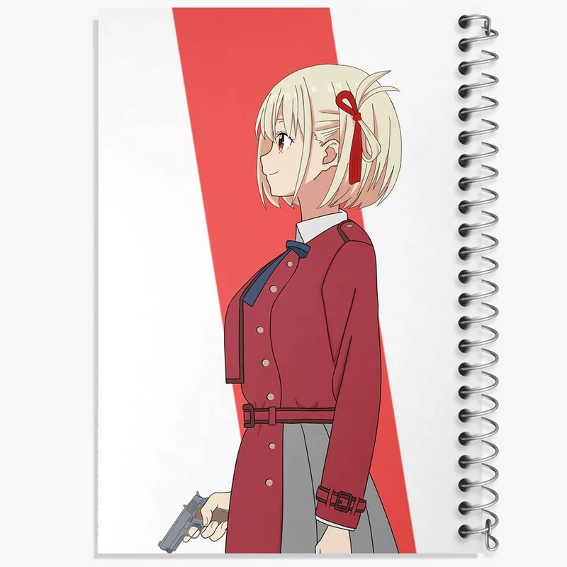 دفتر مشق 100 برگ خندالو طرح چیساتو انیمه لیکوریس ریکویل Lycoris Recoil کد 23087