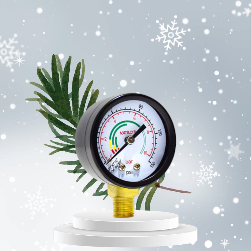 گیج فشار پمپ باد ناتالی مدل 10 بار کد 150