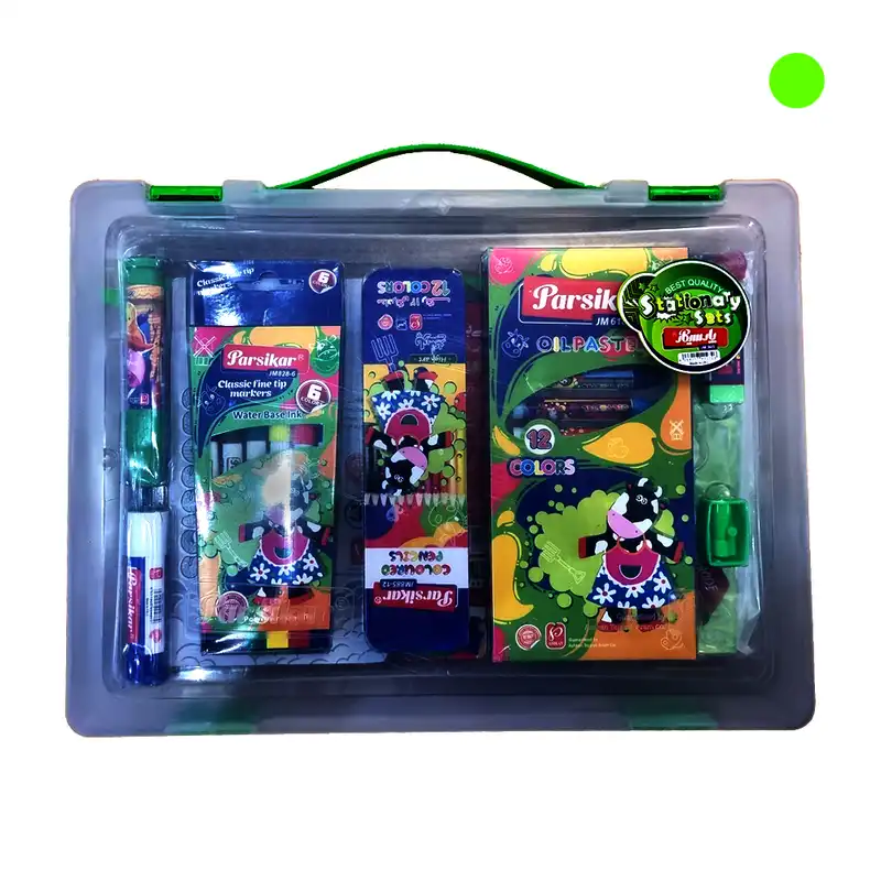 بسته لوازم تحریر پارسیکار مدل خلاقیت مجموعه 12 عددی