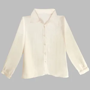 شومیز آستین بلند زنانه مدل chemise-cream-02