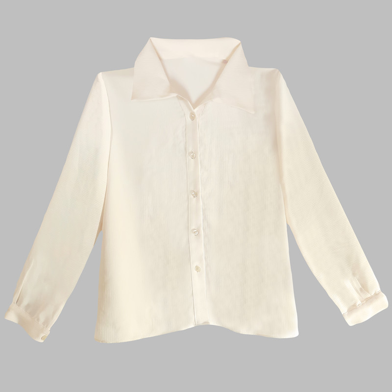 شومیز آستین بلند زنانه مدل chemise-cream-02