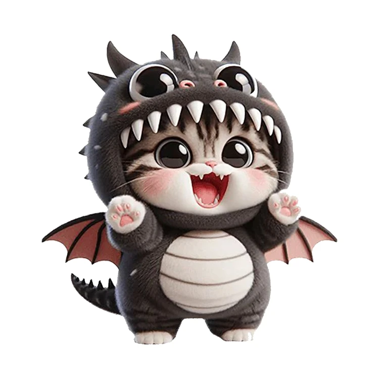 استیکر پارچه و لباس پاد آفرین مدل گربه بامزه کد 618