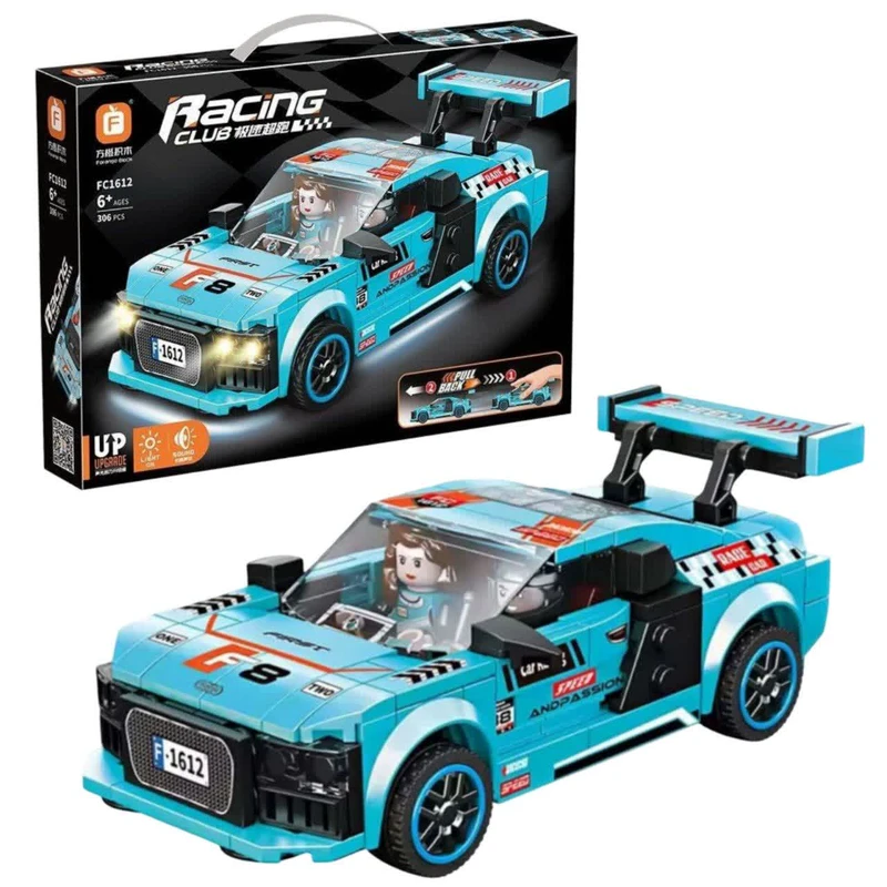 ساختنی 306 تکه ناب سل مدل آئودی موزیکال چراغدار عقب کش به همراه دو عدد فیگور کد 306PCS RACING CLUB FC1612 LIGHT&SOUND&PULL BACK