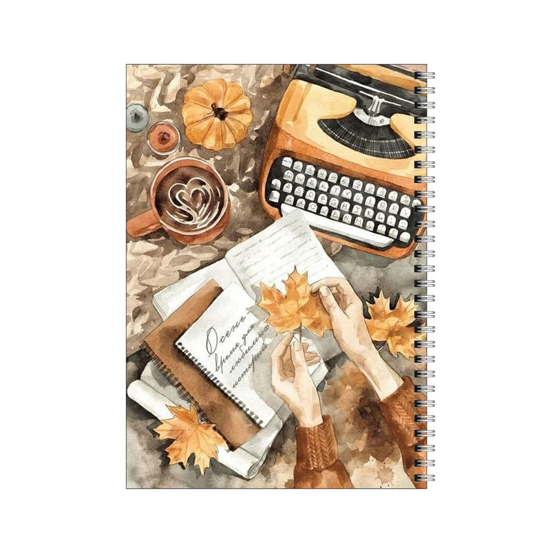 دفتر مشق 80 برگ بامبیلیپ طرح تم پاییزی و قهوه کد 0667815