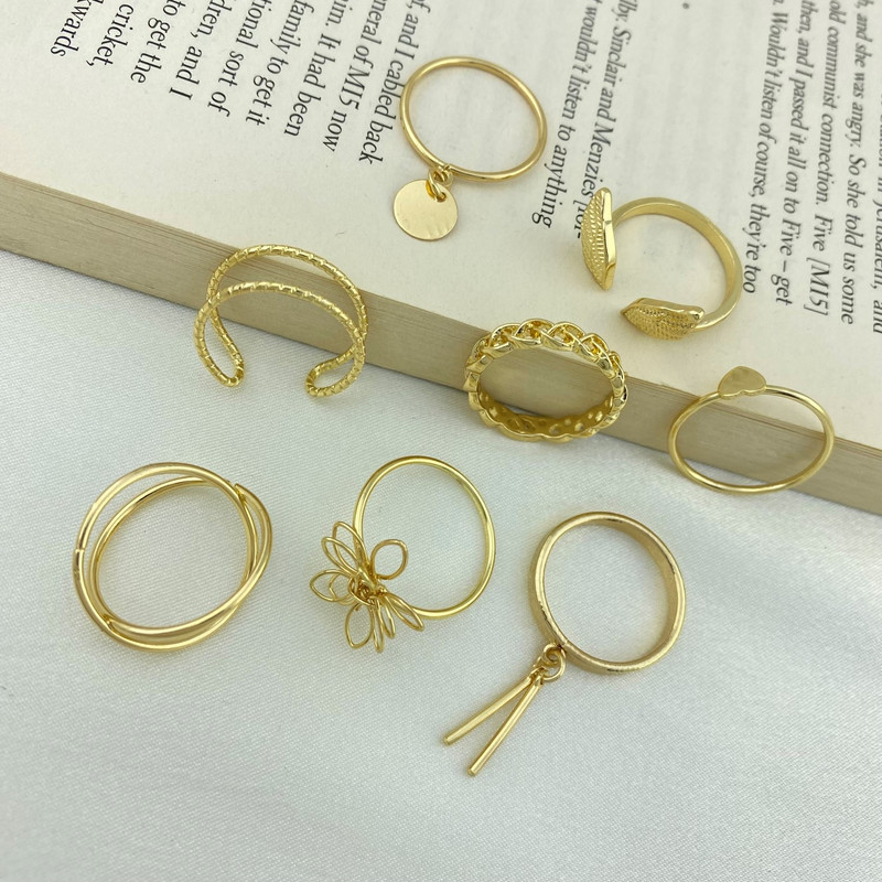 انگشتر زنانه مدل R4282 مجموعه 8 عددی