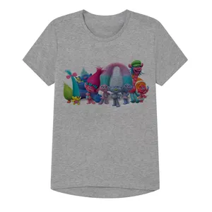 تی شرت آستین کوتاه پسرانه مدل ترول ها کد SH21 رنگ طوسی