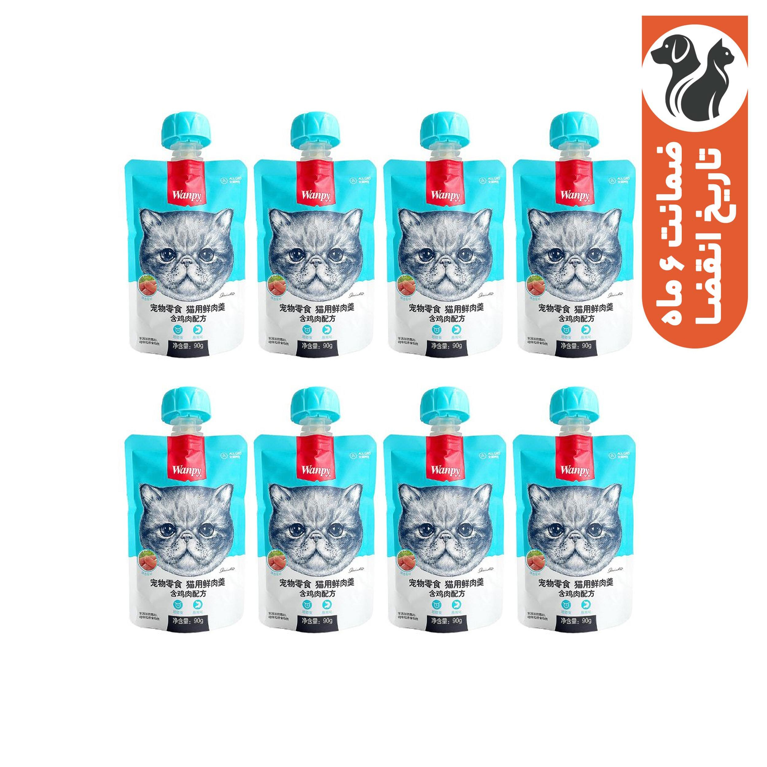 پودینگ گربه ونپی مدل مرغ وزن 720 گرم بسته 8 عددی