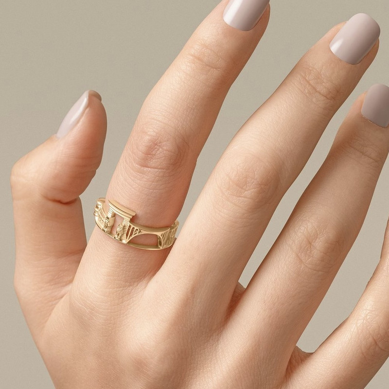 انگشتر طلا 18 عیار زنانه تاج مدل ایران ۶۱