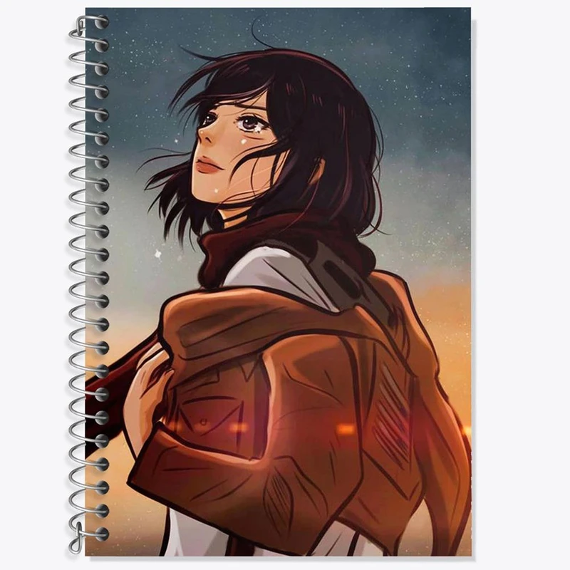 دفتر زبان 50 برگ خندالو مدل سه خط طرح میکاسا اکرمن انیمه اتک آن تایتان Attack on Titan کد 18529