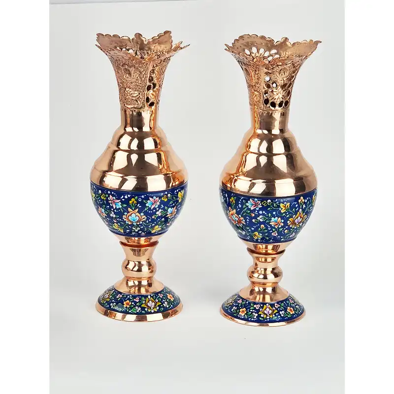 گلدان مسی مدل سنبلدان کد 01 مجموعه 2 عددی