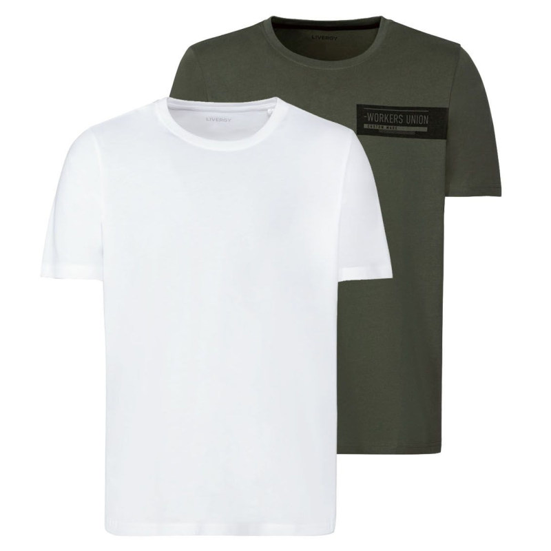تی شرت آستین کوتاه مردانه لیورجی مدل R3000 مجموعه 2 عددی